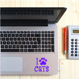 I love Cats Pawprint Decal