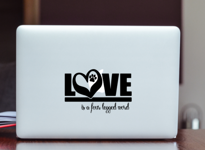 Love is a 4 Legged Word Window Decal