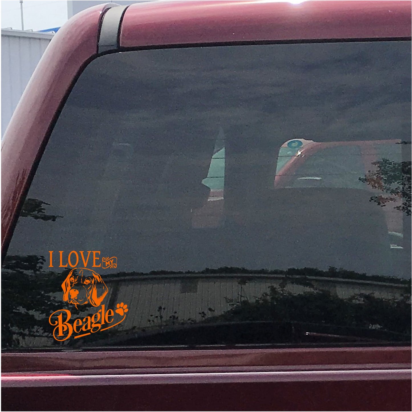 I Love My Beagle Vinyl Decal