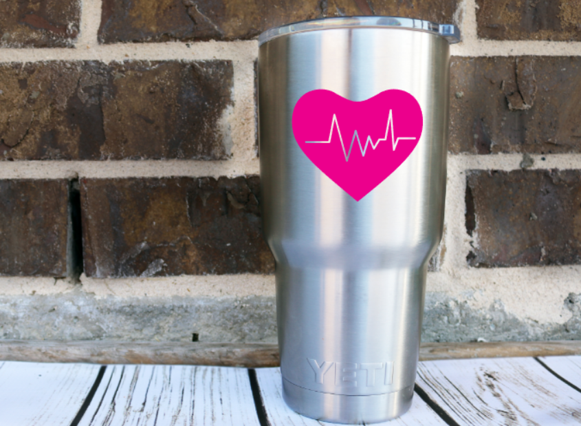 Heart LifeLine Decal Ekg