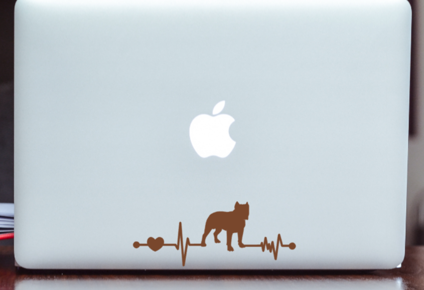 Pitbull Ekg Vinyl Decal