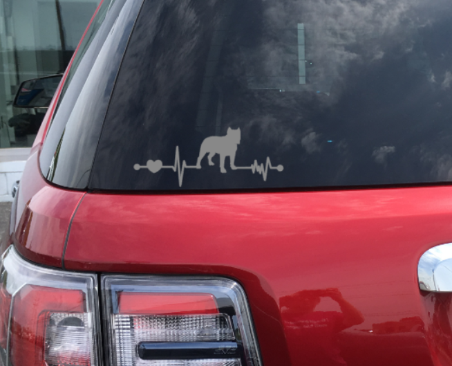 Pitbull Ekg Vinyl Decal