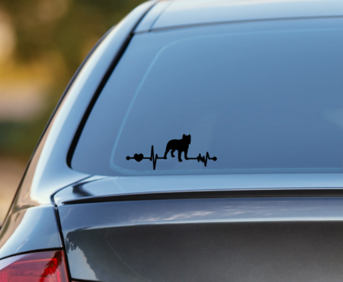 Pitbull Ekg Vinyl Decal