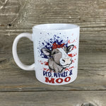 Red, White and Moo  Cow Mug