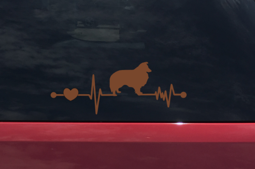 Sheltie Ekg Vinyl Decal