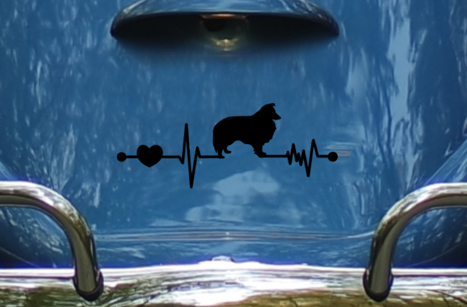 Sheltie Ekg Vinyl Decal