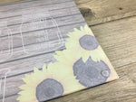 Sunflower Measurement Conversion Glass Cutting Board  Close up back