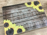 Sunflower Measurement Conversion Glass Cutting Board 