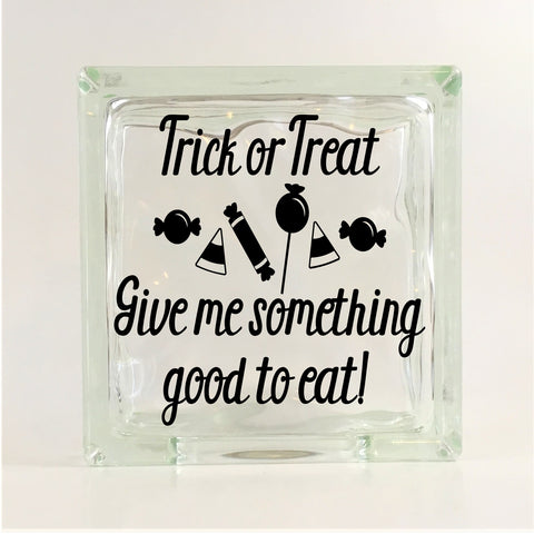 Trick or Treat Halloween Glass Block Decal