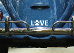 Love Dog Paw Car Window Decal