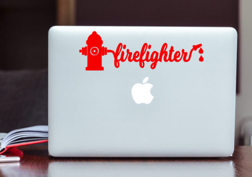 Firefighter Fire Hydrant Vinyl Decal