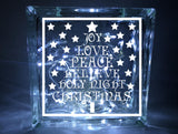 Christmas Tree Words Glass Block Vinyl Decal