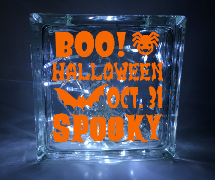 Boo Halloween Glass Block Decal