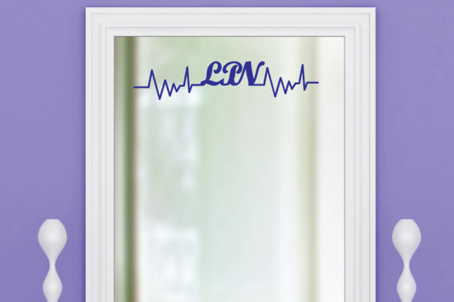 LPN EKG Heartbeat Car Decal