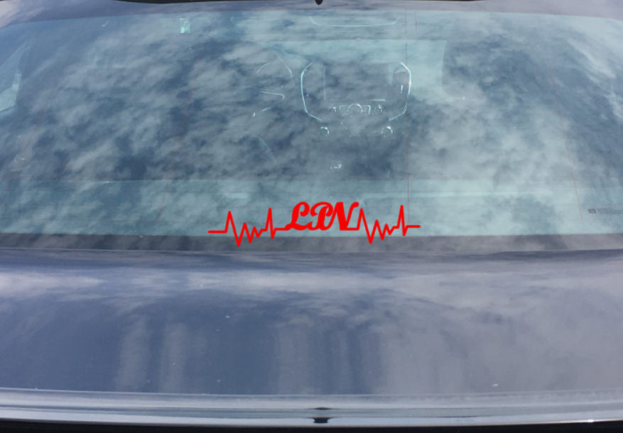 LPN EKG Heartbeat Car Decal