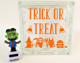 Trick or Treat Halloween Glass Block Decal