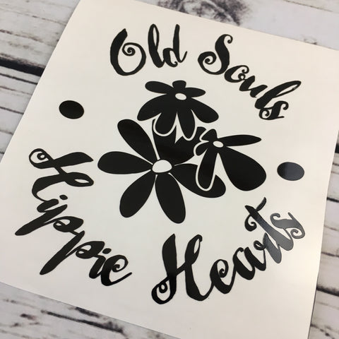 Old Souls Hippie Hearts Decal